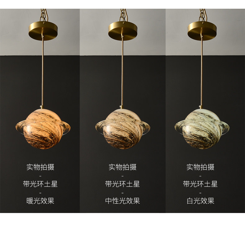 Ресторан люстра 【星球灯】地球床头吊灯长线全铜创意创意儿童男孩卧室单头小吊灯 Qian gang