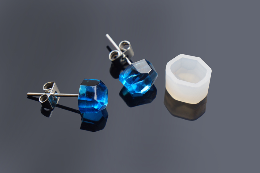 Hoa tai Khuôn silicon Hoa tai Bông tai Hình vuông nhỏ Kitten Tam giác Khuôn mẫu Pha lê Trang sức Epoxy - Tự làm khuôn nướng khuôn làm kem silicon