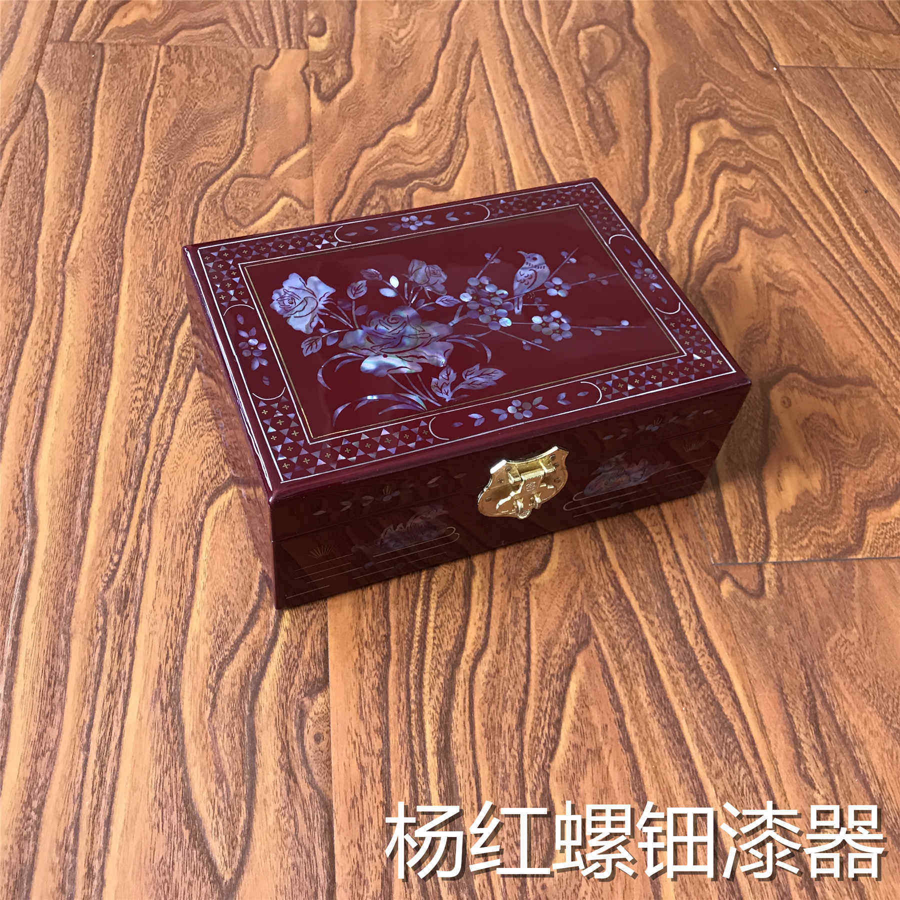 21cm jujube red jewelry box cigar box gift deciduous tooth box snail lacquer shell inlay dowry box