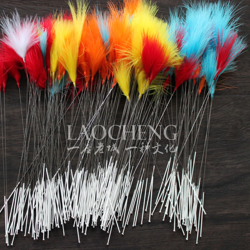 Silver Needle color hibiscus hair digging ear pick up ear plucking ear plucking ear plestle pestle plestle plestle with fur stick silver needle