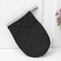 Japanese original single pure cotton microwave oven oven baking kitchen Home High temperature resistant and burn-proof black thermal insulation gloves