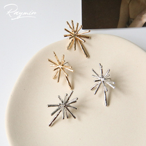 S925 silver needle Korean metal European and American port Ethos Personality Tide Man Exaggeration Big Ear Ring Blast Ear Nail E32