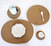 Japan-style Tea Road Nordic minimalist shooting Background European-style plate Bowl Cup Mat pan mat Insured mat Cotton line Dining Mat