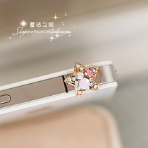 Pink Teenage Girl Hearts Super Cute Shiny Color Drill Pentagram Cell Phone Adornment Accessories Stars Dust Stopper 2