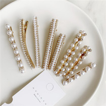 Superfairy South Korean sweet and beautiful girl with a clip of Liu Hai clip edge clip duckbill clip shiny full water drill pearl hairpin F12