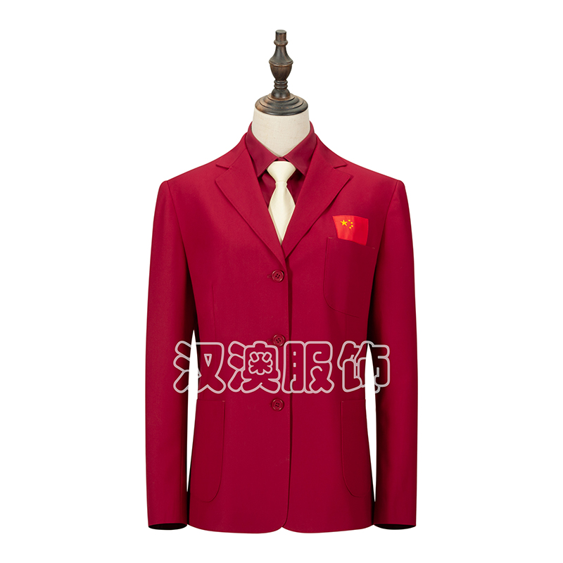 Table tennis referee dress women's red suit referee special high-grade suit fabric high-end craft