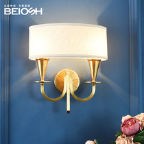  American country wall lamp All copper bedroom bedside lamp Mirror headlight Personality simple living room art pure copper wall lamp