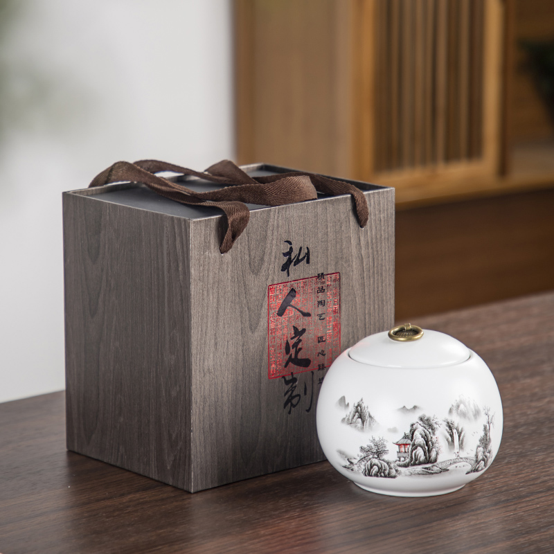 Tea Leaf Jar Gift Box Packing Single Tank Empty Universal Large Size Seal Pot Black Tea Green Tea Pu'er Storage Tank Gift Box Customize