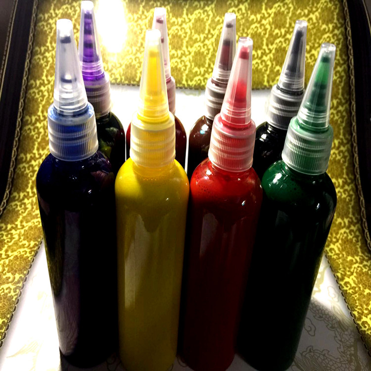 Folk flowers and birds Art Name Painting with color paste color color a set of 8 bottles 2 pounds to take a message