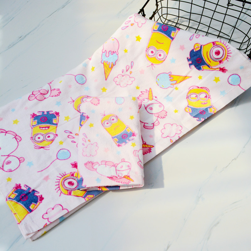 【Eurasia】Export to Europe and America Minions All-Cotton Cartoon Cute Children's and Adult Towels and Bath Towels with Free Shipping under Certain Conditions