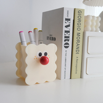 Creative and cute desktop pen holder office study student portable remote control makeup brush storage tube high-end ornaments