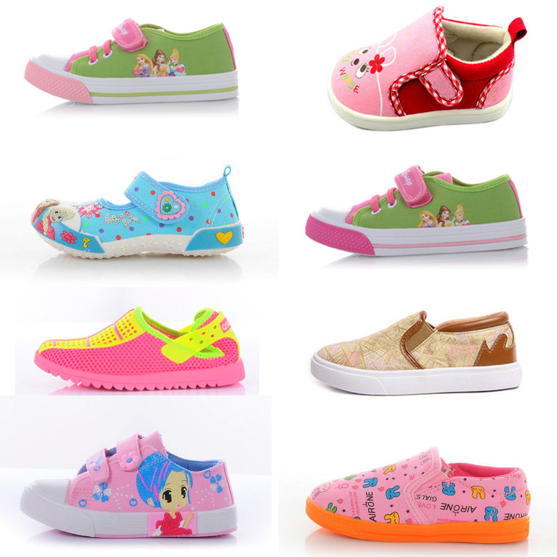 Special offer children's shoes foreign trade European and American girls canvas shoes light shoes children's single shoes broken code processing A003