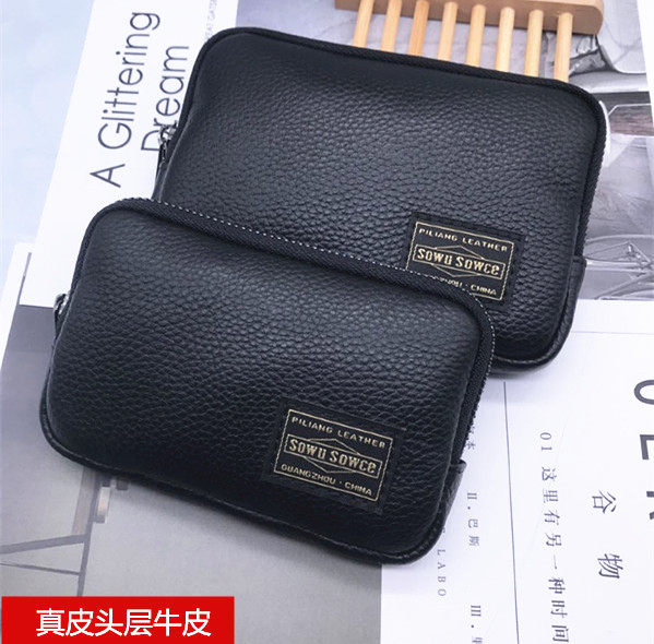 Bull Leather Key Bag Men's Leather Car Key Bag Men and women Key Pack Short Laced Key Mini Zero Money Bag