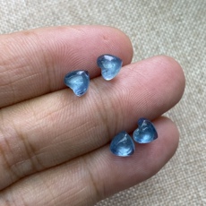 Серьги 海蓝宝心形耳环甜美可爱小清新水晶纯银针小众设计少女耳钉短款