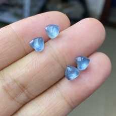 Серьги 海蓝宝心形耳环甜美可爱小清新水晶纯银针小众设计少女耳钉短款