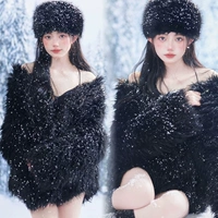 Куртка, платье-комбинация, шапка