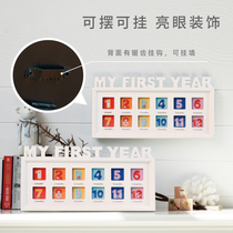 One-year commemorative photo frame table babys one year and 12 months growth record photo frame hanging on the wall childrens creative souvenir