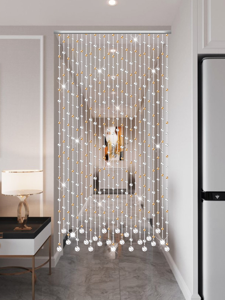 Crystal bead curtain simple European light luxury curtain partition door curtain aisle guest restaurant decoration bedroom bathroom hanging curtain hanging curtain