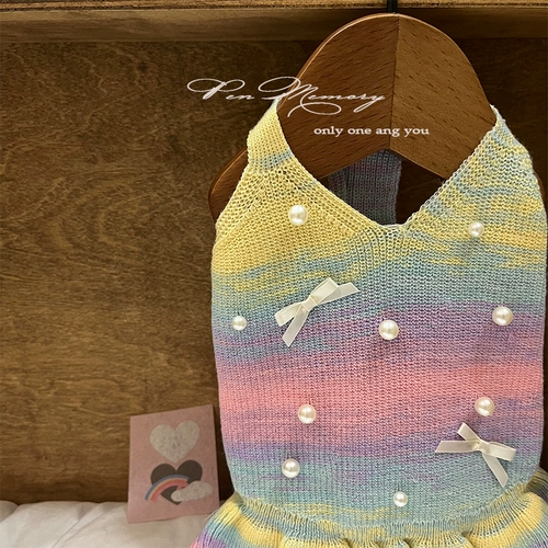 Брендовое летнее платье без рукавов, юбка, трикотажный свитер, в стиле Шанель, градиент