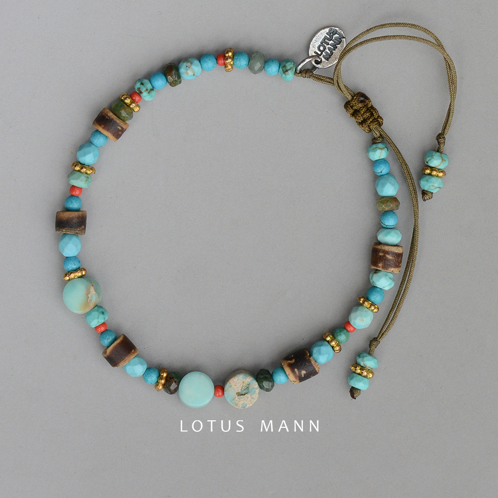 Lotus Mann multicolored combined pine stone blue imperial stone monolith monolith adjustable hand alchemy mans small crowddesign