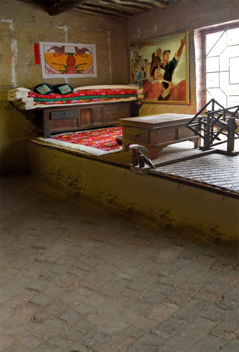 New Kuaishou Douyin network anchor filming paragraph video background cloth rural old house 3d three-dimensional indoor cave