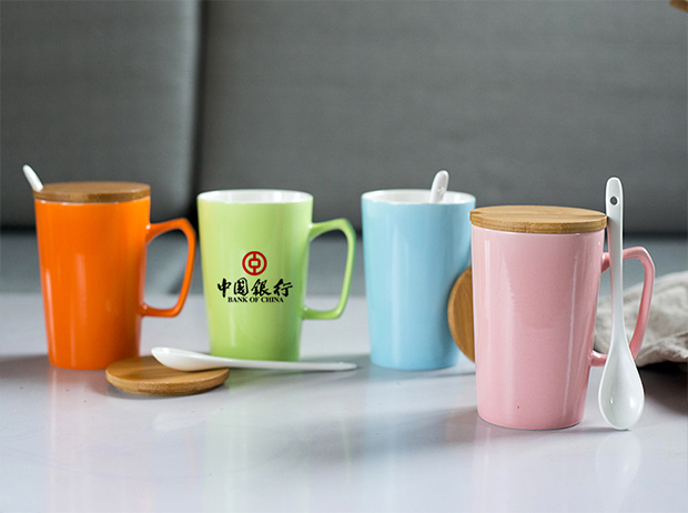 Cốc gốm sáng tạo tùy chỉnh logo chữ đơn giản in màu khách sạn cốc Bắc Âu cốc tùy chỉnh logo - Tách bình giữ nhiệt 500ml