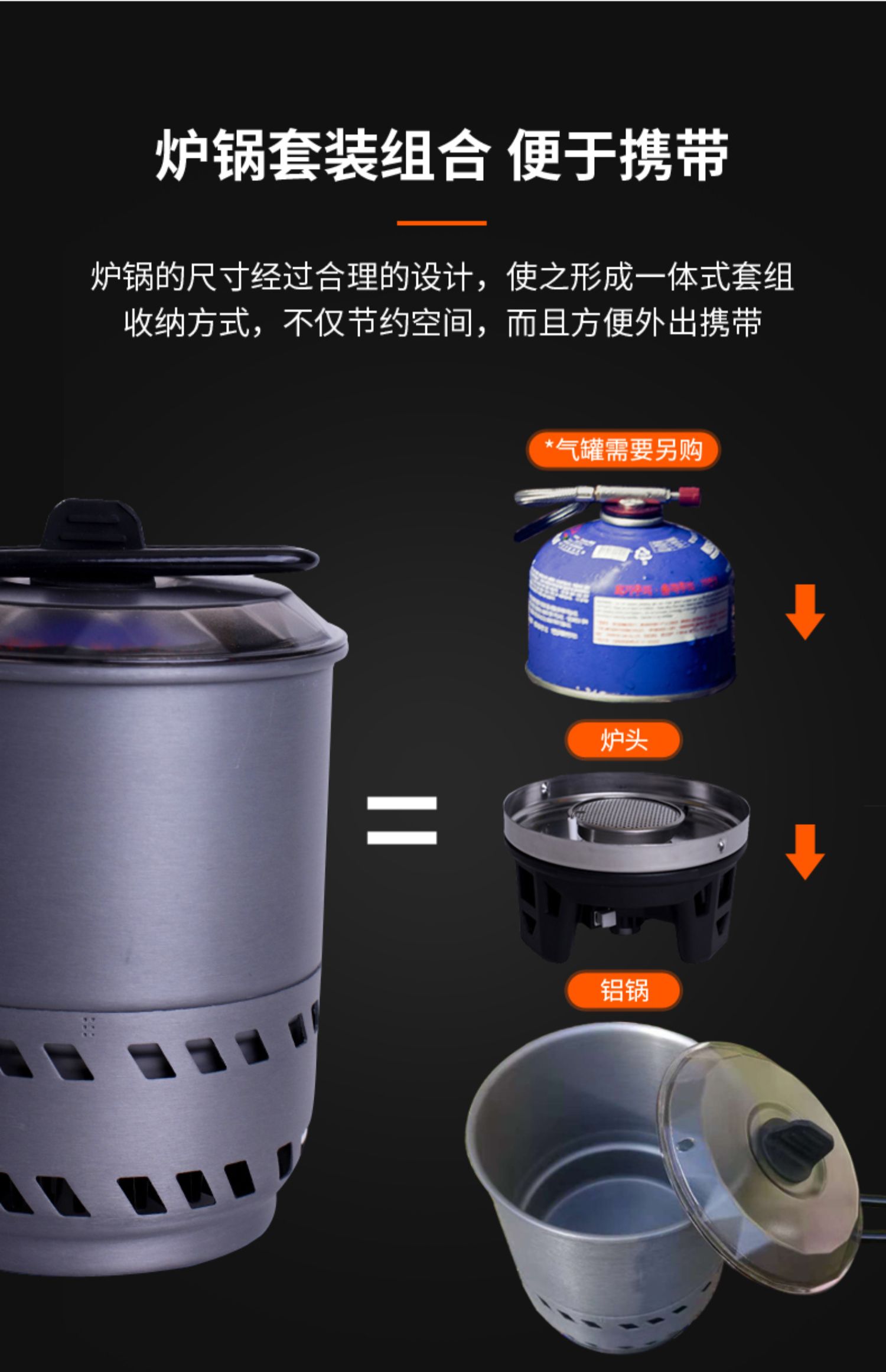 Bước rừng ngoài trời S2600-Một bếp lò chống gió bếp lò di động cưỡi bếp dã ngoại đặt nồi để gửi bể núi cao - Bếp lò / bộ đồ ăn / đồ nướng dã ngoại lò nướng than ngoài trời