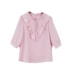 Quần áo nữ M L [by] quầy giảm giá thương hiệu áo sơ mi cotton mùa hè màu hồng đích thực năm điểm áo sơ mi ngắn tay - Áo sơ mi