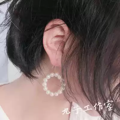 Meatballs hand-wound natural freshwater pearls United States 14K gold wrapped gentle face small generous ear hook earrings ear clip