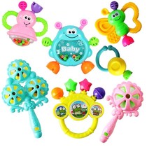  Color men and women suitable for 0-3-6-12 months cartoon hand rattle baby toy Child baby crawling artifact