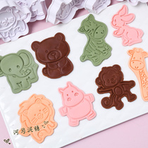 Rabbit Giraffe Monkey Lion Spring Plastic Cutting Mold Forest Animal Series Fondant Cookie Cake Baking Mold