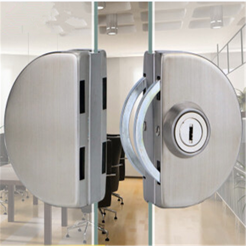 Single and double opening silent glass door lock Single door double door single opening semicircle door lock