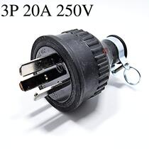 WJ-2320 20A 250V Australia Gauge Wiring Plug Three Flat Inserts Industrial Plug Rubber Electric Wood Assembly