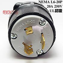 WJ-8321 L6-20 20A 250V US power plug NEMA anti-shedding semiconductor Textile equipment UL