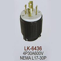 LK-6436 L17-30P 30A 600V NEMA American gauge plug anti-drop plug 4-pin American plug