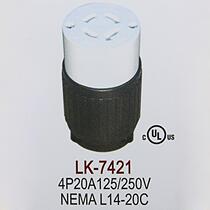 LK-7421NEMA 20A 250V L14-20C outdoor connector three-phase four-wire UL medical device wiring