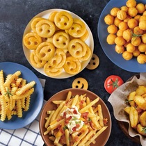Xianshitong Four Potato Brothers French fries potato cakes potato wedges and potato ball combination 320g frozen semi-finished childrens fried snacks