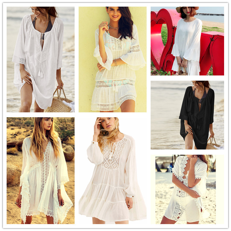 The new loose-fitting swimsuit short blouse beach coat bikini is wrapped around a holiday sunscreen wrap skirt