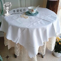 Foreign trade Export European and American white pure cotton handmade hollowed-out buckle lock embroidered small tablecloths of universal square cover towels