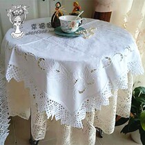 Foreign trade Export European and American cotton linen hollowed hand embroidered hand-hooked edge table cloth cover towels Sofa Backrest Towels