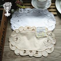 May Upper New Foreign Trade Exports Europe and America Pure cotton white color machine Work buckle Lock hollowed embroidered dining cushion Coffee pad Coffee pad