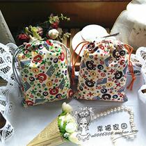 (beautifully small pieces) Foreign trade Yu Shan Tanyard Wind Polyester cotton bifacial flower color fragrant bag Pumping Rope MOBILE PHONE BAG Jewelry Bag