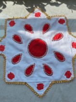 New type of enlarged octagonal scarf Northeastern two-person large yangxi singer silk thickened yarn and linen square dance performance dance handkerchief