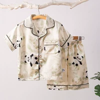 2131-Cute Panda Ice Silk Set Set