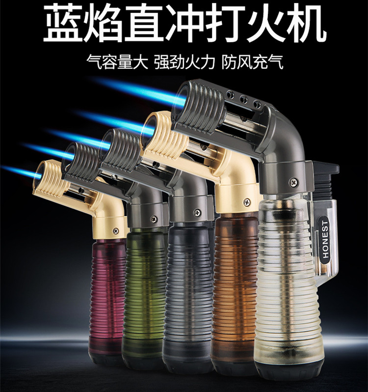 Super Elbow High Temperature Point Moxibustion Straight Flush Spray Gun Can Inflate Point Aibar Cigar Large Firepower Lighter Cigarette Lighter