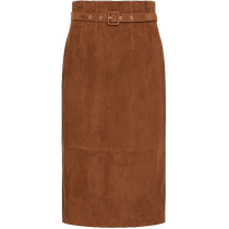 ELLASSAY 24 autumn and winter new style sheep leather elegant and refined temperament hip-hugging high-waisted skirt for women