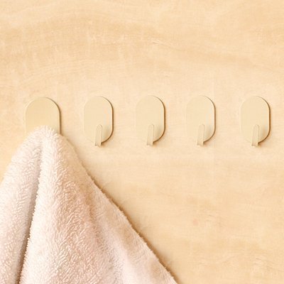 Japanese metal adhesive milk white paint indentation peg hook door behind wall hook keys and accessories hook