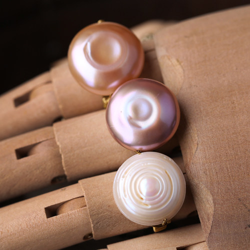 Handmade bypass of the Edison Baroque pearl ring ring (0217G)