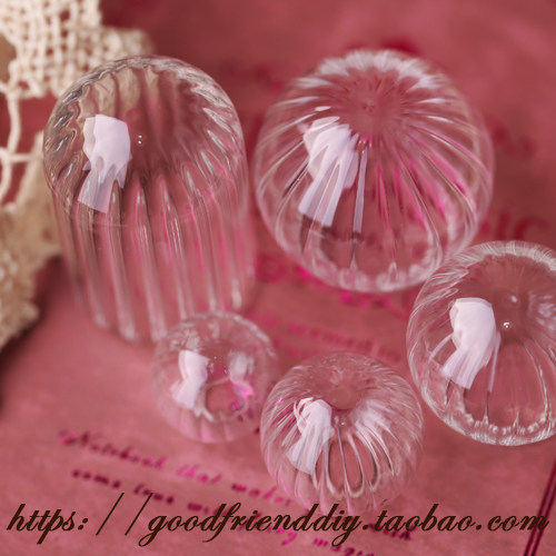 With striped DIY glass cover with hole ornament accessories (0104J)