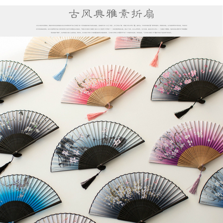 The warlord's wife fan-folding fan-country retro dark and dark ancient wind female summer dance silk fan small daily necessities ancient wind